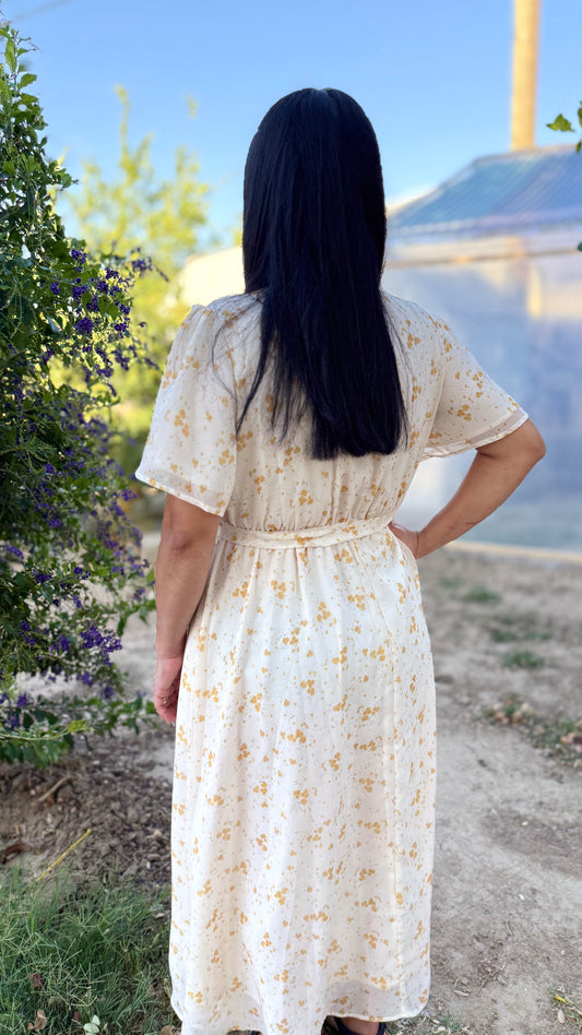 Lilia Flutter Sleeve Maxi Dress