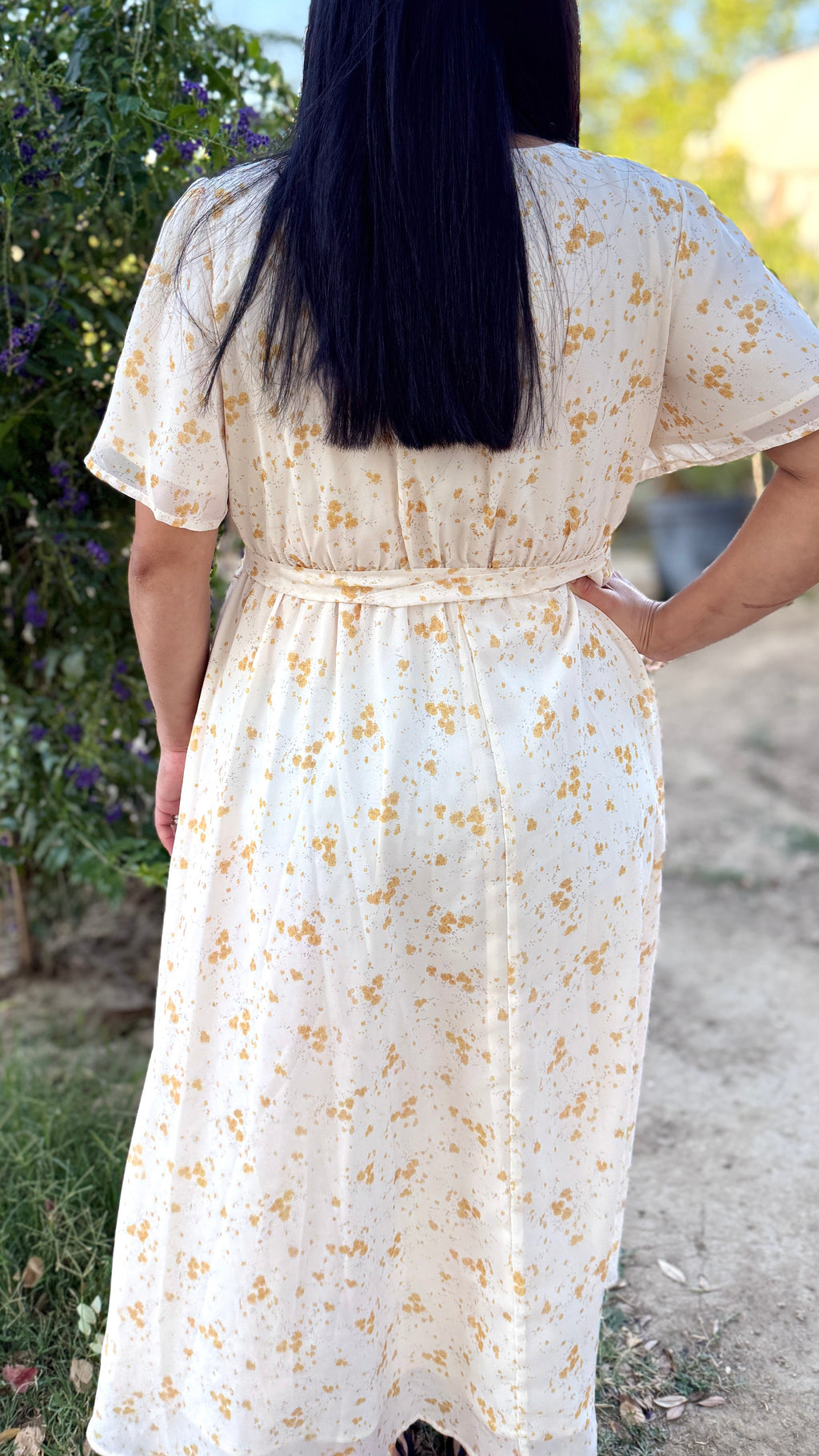 Lilia Flutter Sleeve Maxi Dress