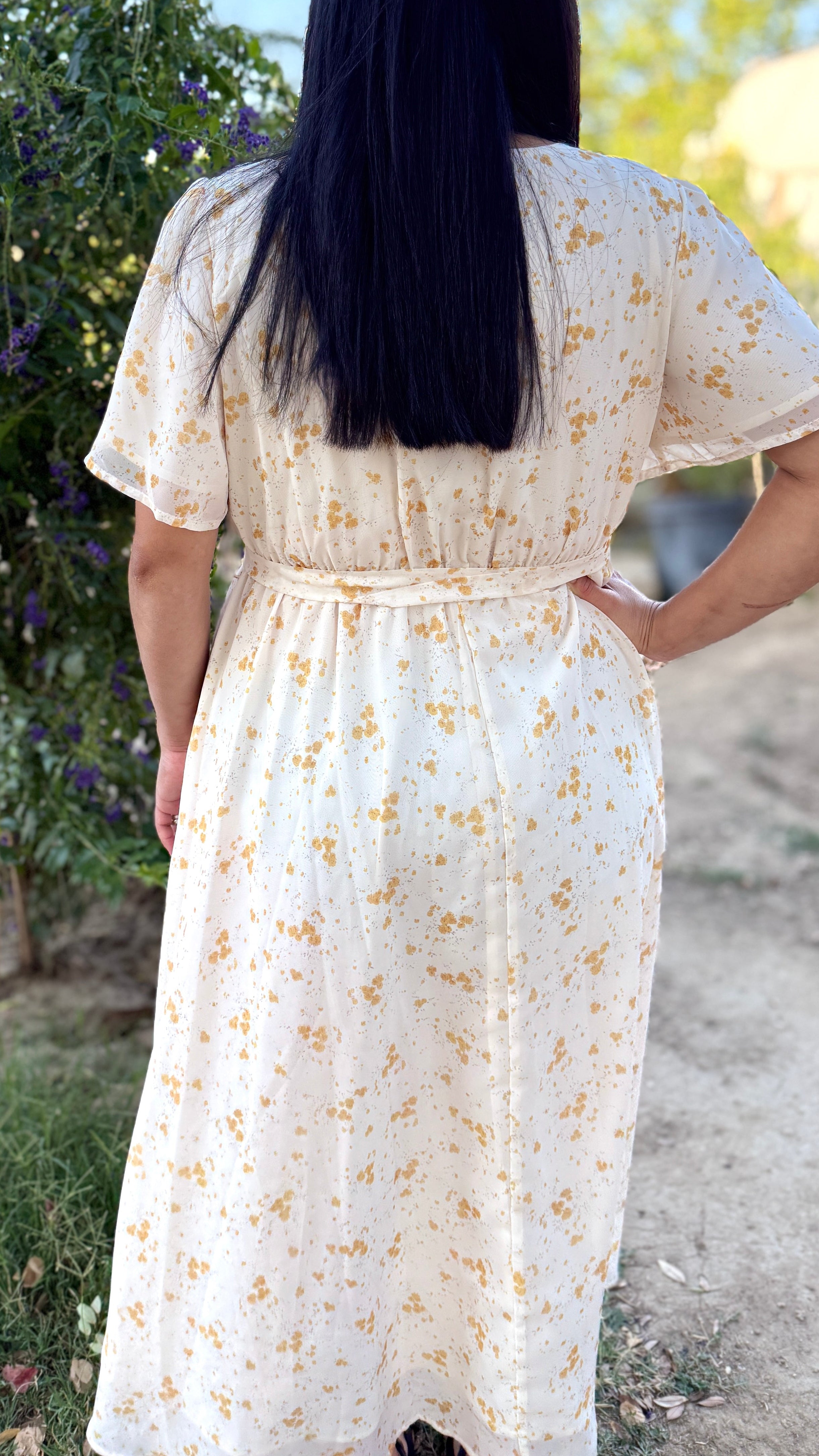 Lilia Flutter Sleeve Maxi Dress