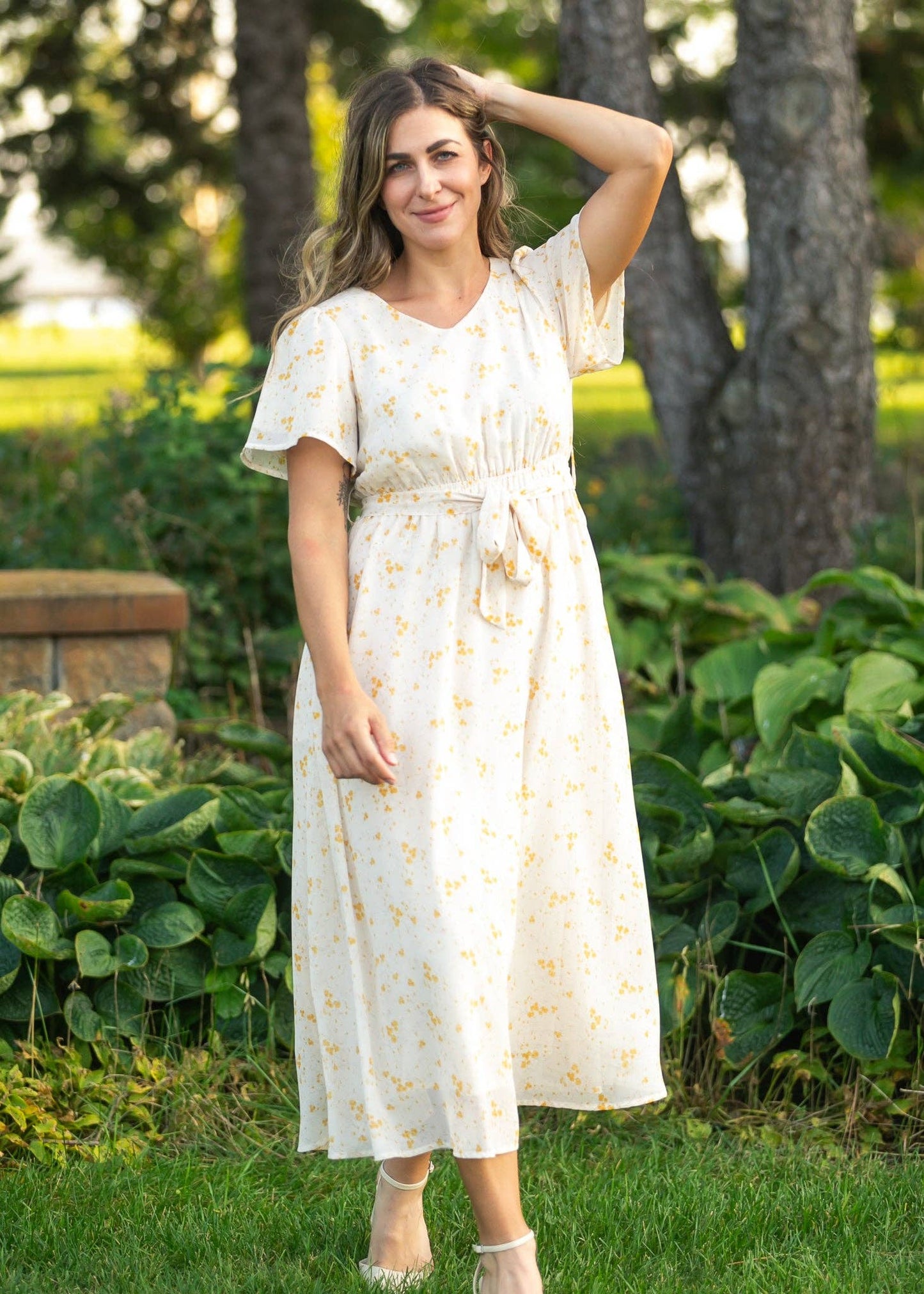 Lilia Flutter Sleeve Maxi Dress