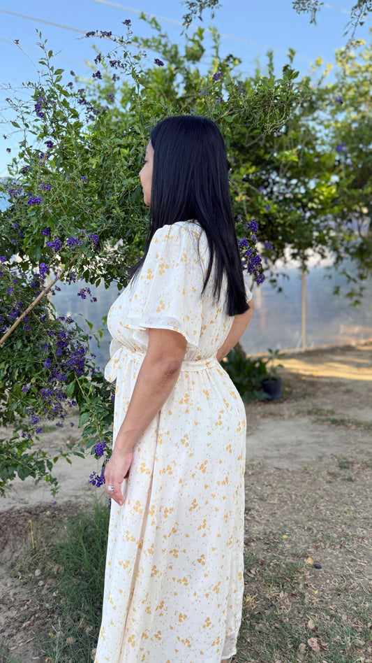 Lilia Flutter Sleeve Maxi Dress