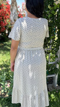 'Shiloh' Ditsy Floral Ribbed Midi Dress