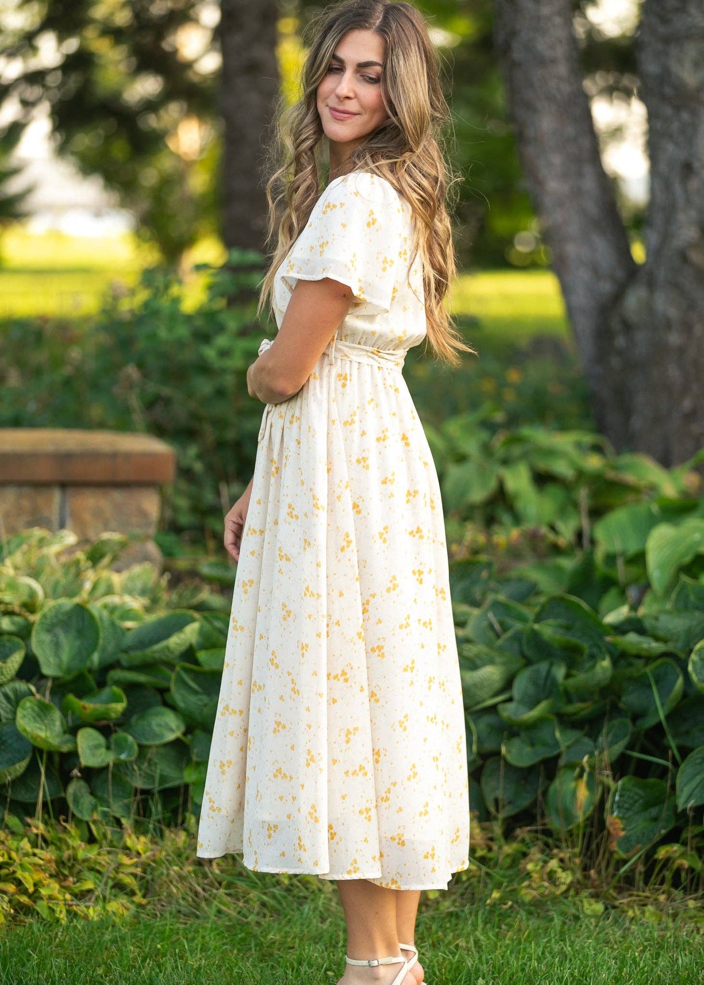 Lilia Flutter Sleeve Maxi Dress