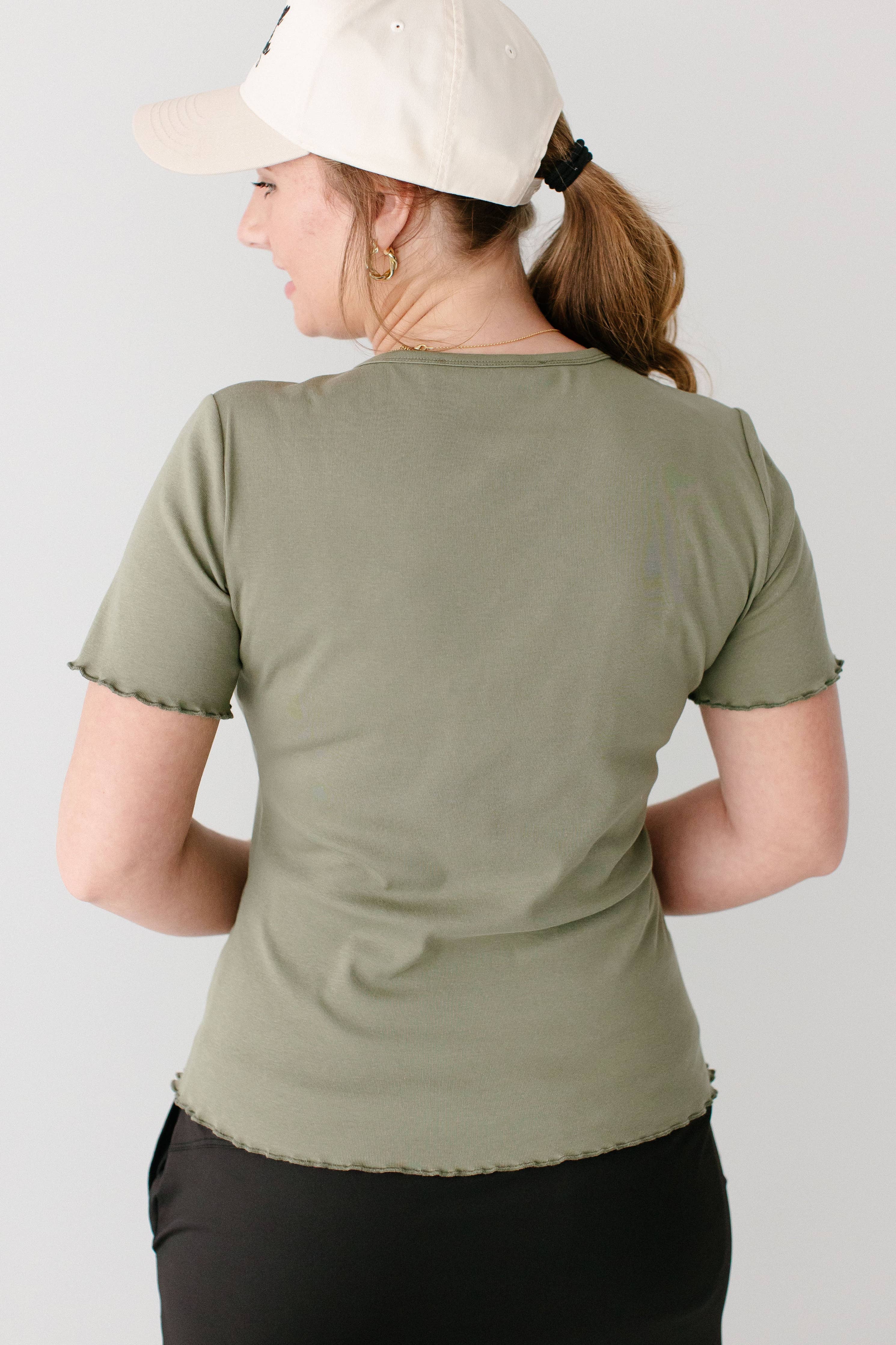 'Hillary' Lettuce Hem Top